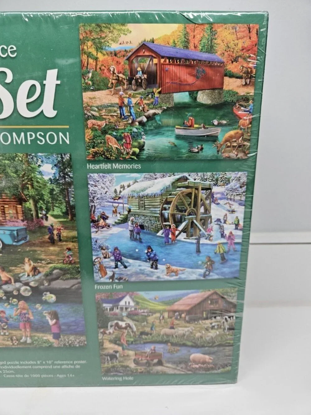 NEW BITS & PIECES 4-In-1 1000 Piece Puzzle Set River Escapades By Mary Thompson